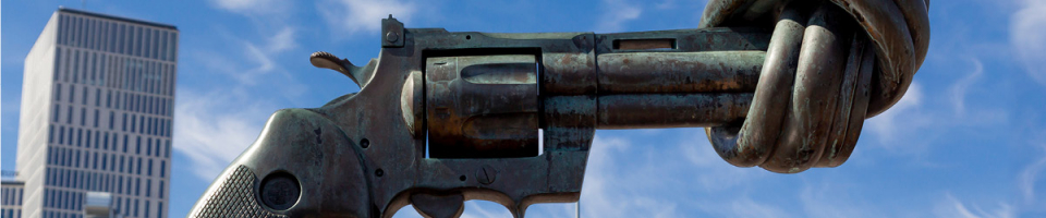 Monument "Knotted Gun" hnown as Non-violence sculpture